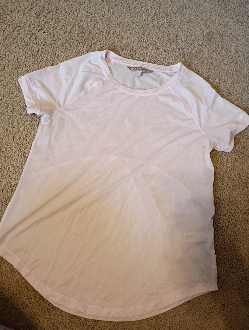 Athleta Pale Pink Short Sleeve Crew Tee